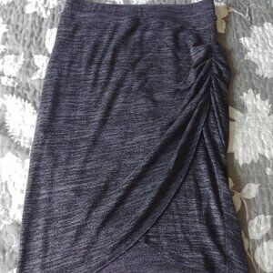 Wilfred Free Ruched Grey Speckled Skirt Size Small, Rayon/Polyester/Spandex